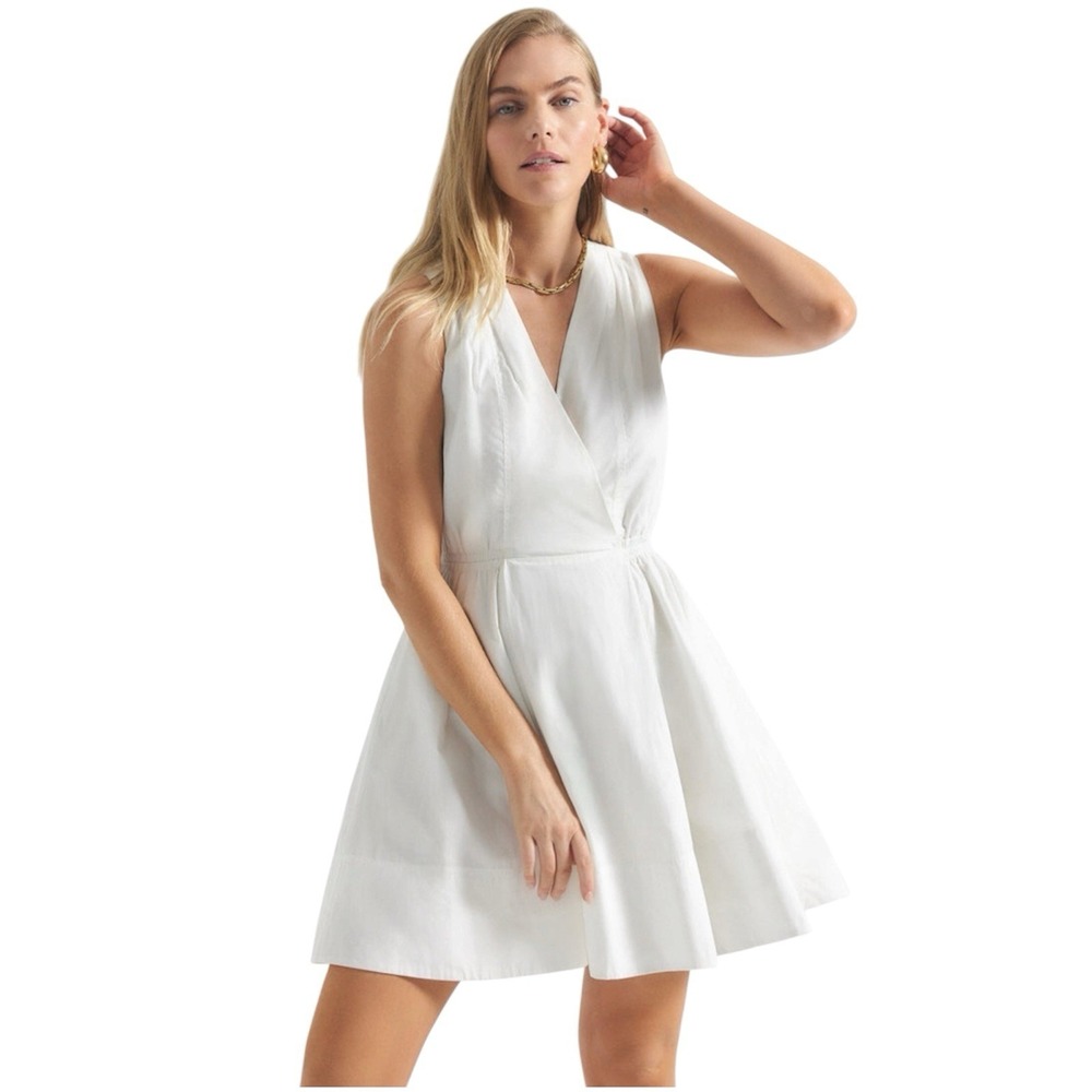 Derek Lam 10 Crosby Tia White Cotton Fit & Flare Dress Sz 8. MSRP $375.NWT
